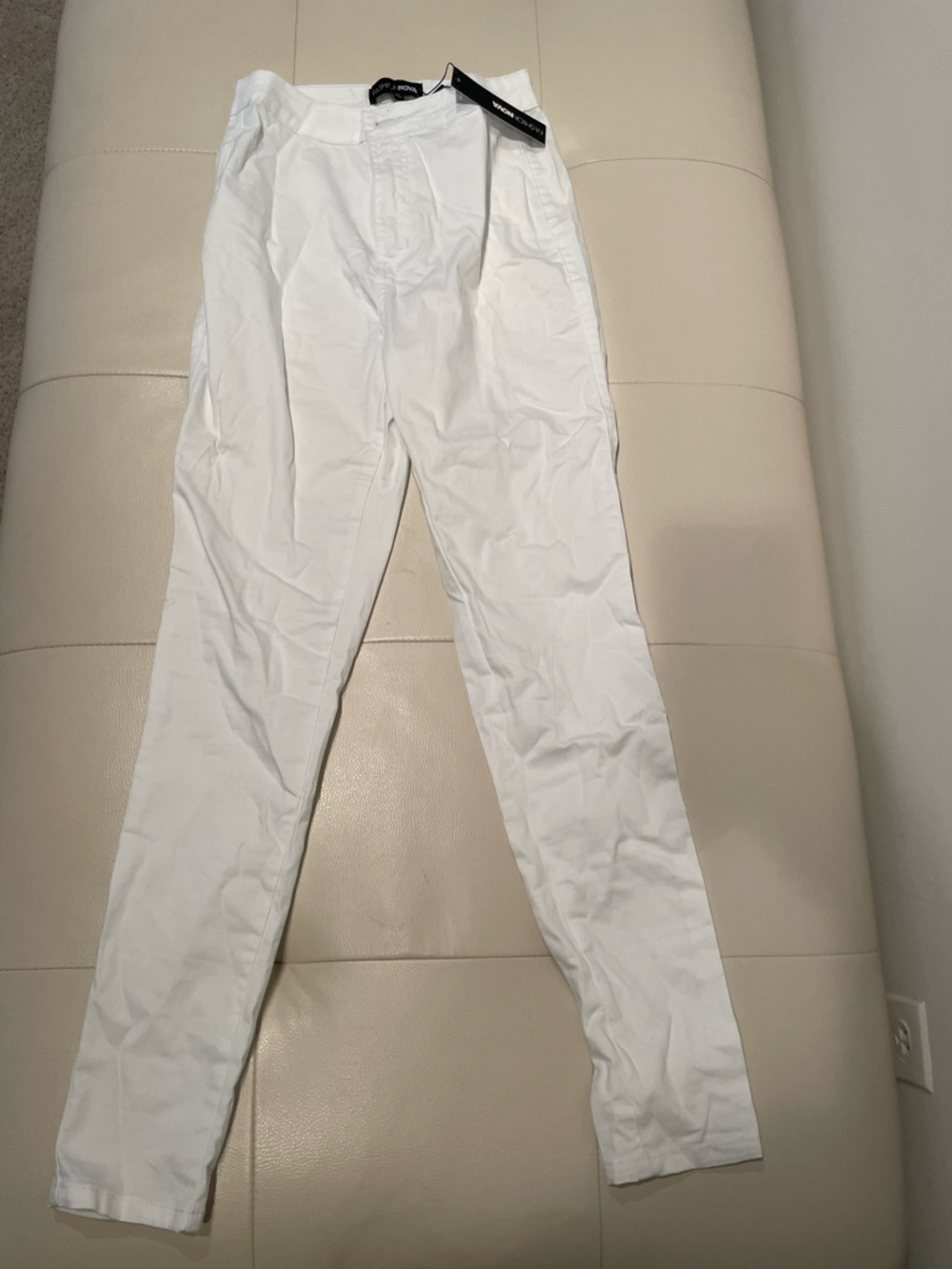 Fashion Nova White Slim Chinos for Men